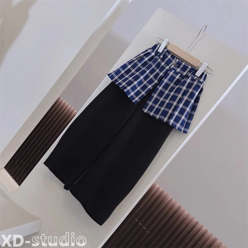 5096童装假两件拼接休闲裤