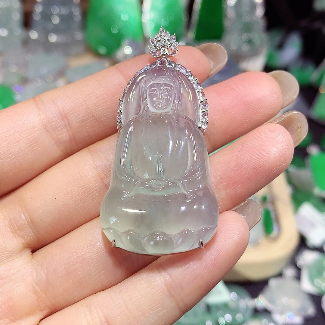 翡翠18K金镶嵌颈饰素衣