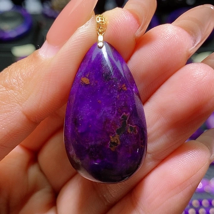 苏纪石（舒俱来）吊坠18K金镶嵌