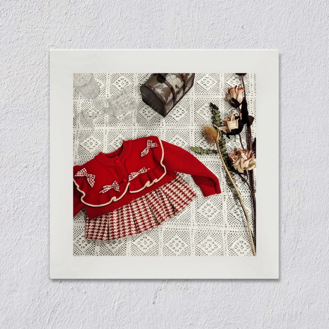 D07女童秋冬新款时尚洋气针织套装