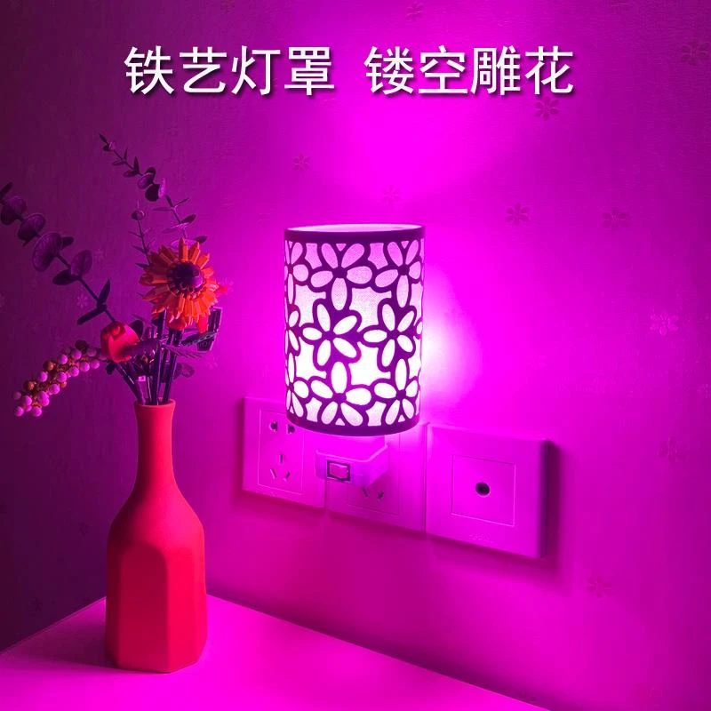 粉红灯泡插电带开关夫妻卧室床头小夜灯梦幻氛围灯浪漫