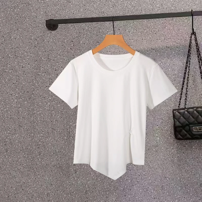 春夏必选---女士短袖自带冰感捏花T恤