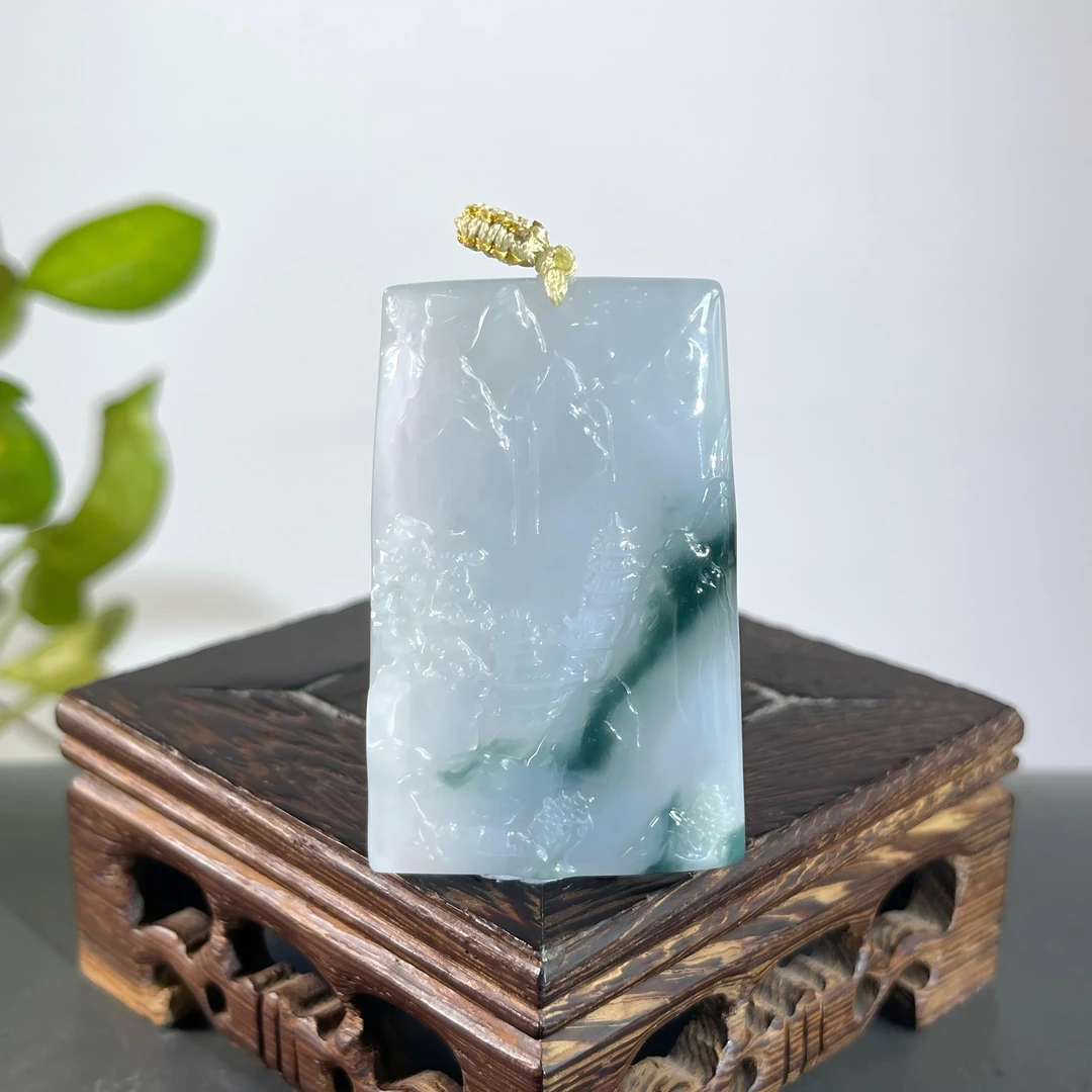 JXB21-212  天然缅甸翡翠A货 山水牌