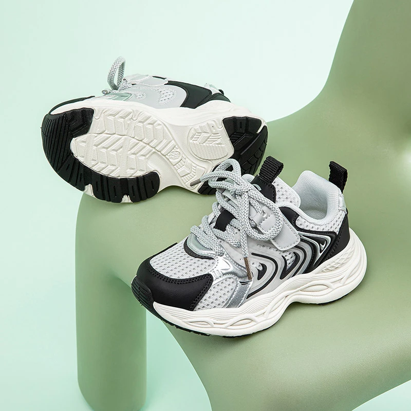 哈比熊童鞋春款儿童运动鞋防滑软底女童鞋子时尚网面老爹鞋