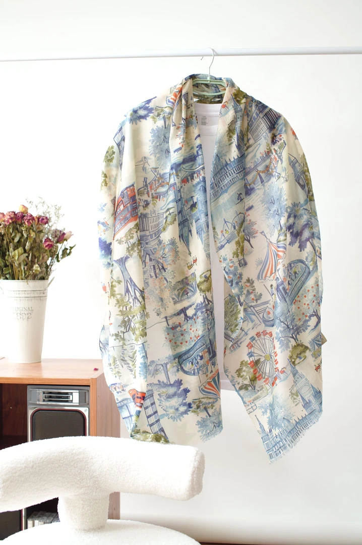 品牌订单款2025新款纯山羊绒70*200长巾时尚设计印花内蒙古源头