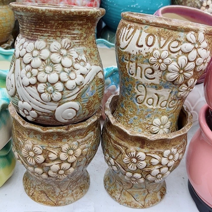 多肉绿植陶瓷花盆9.9包邮，有孔