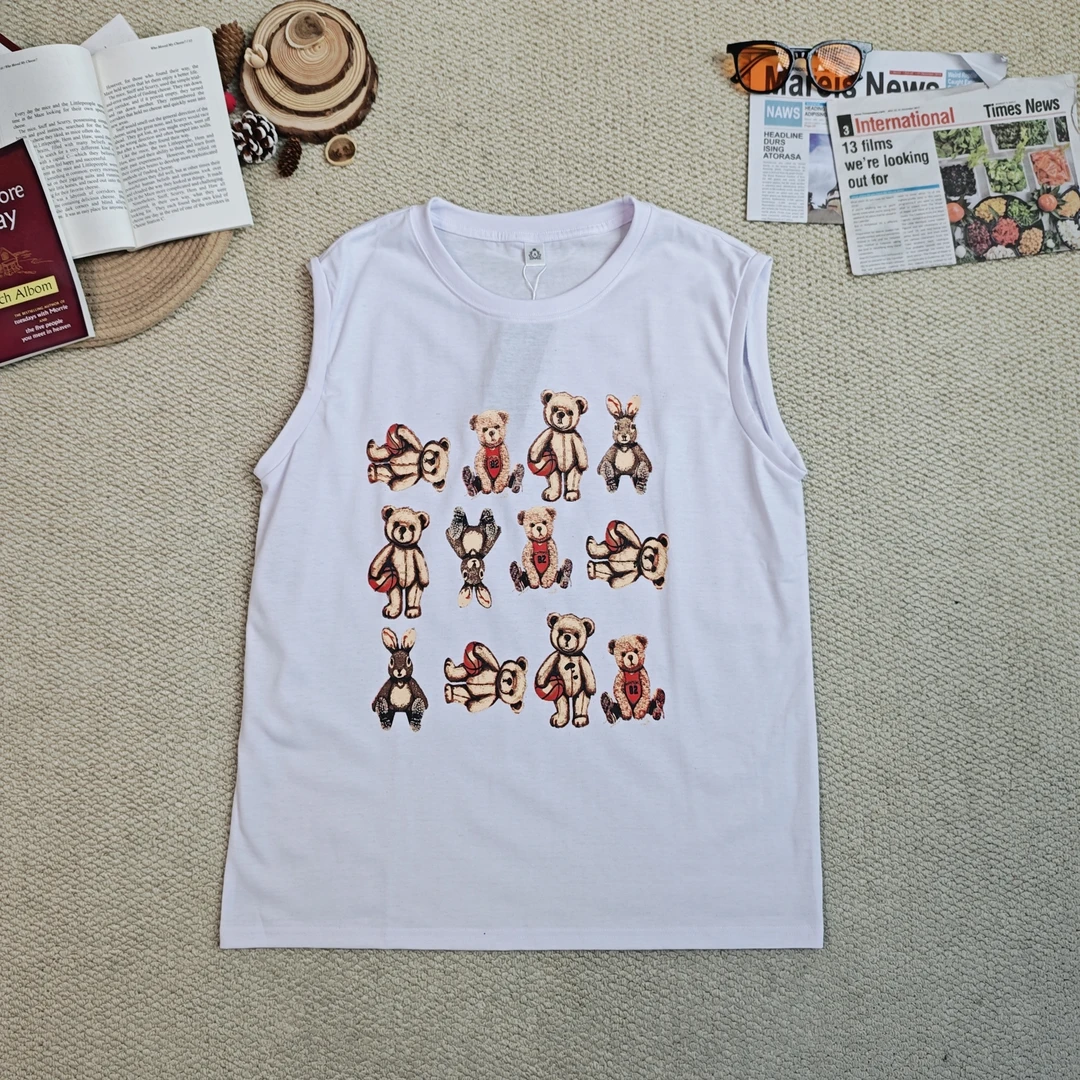 2025早春新款休闲百搭卡通印花背心0415