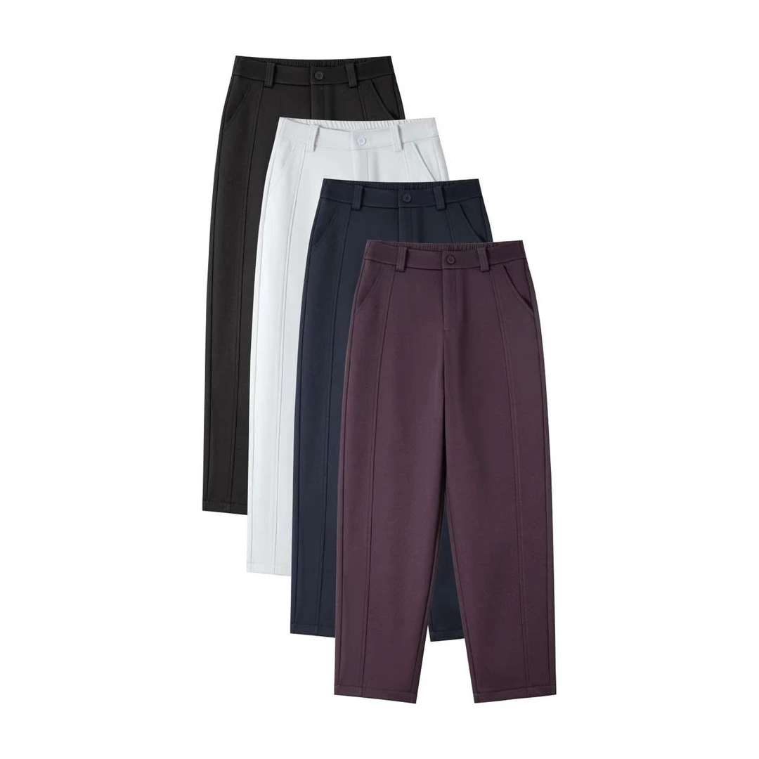 2025年冬季款上新高腰遮肉百搭抗皱免烫休闲裤长裤镰刀直筒裤