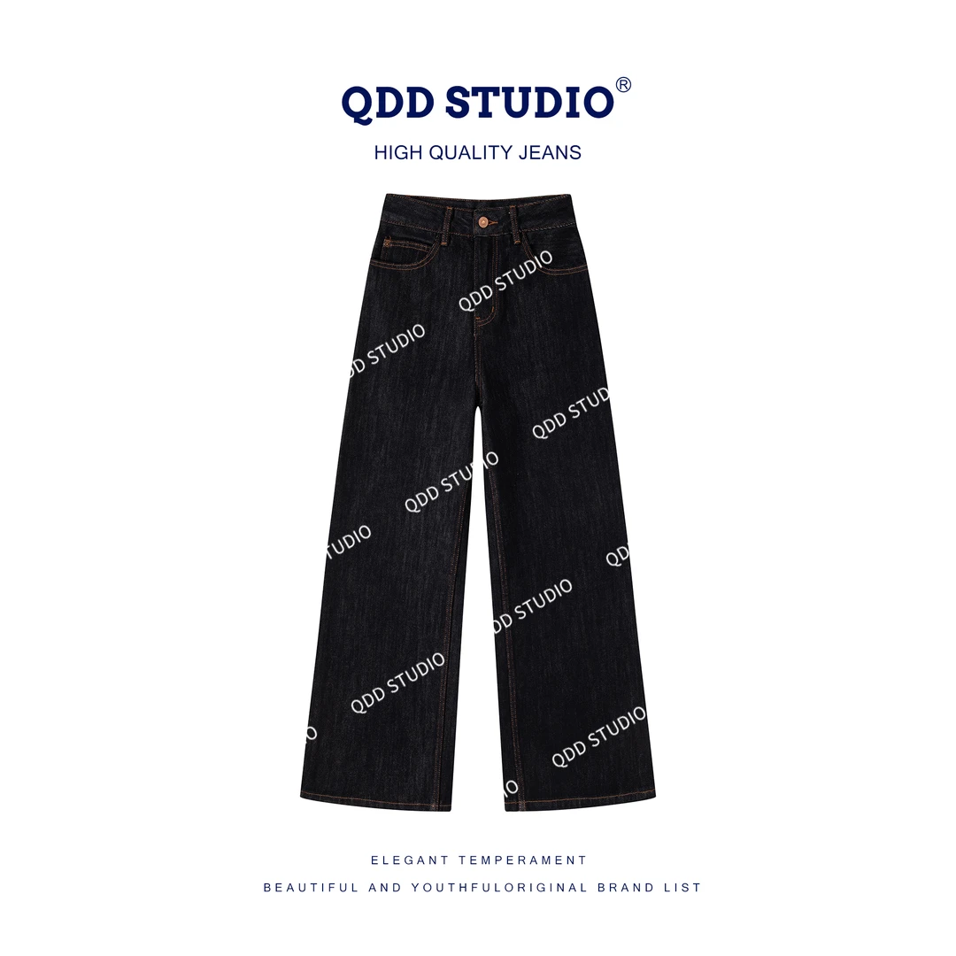 2025秋冬新款【Lo?e】气场十足 黑金牛仔裤女中高腰直筒裤5566