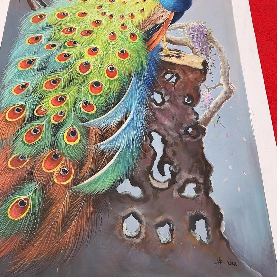 丙烯画二郎展览原作