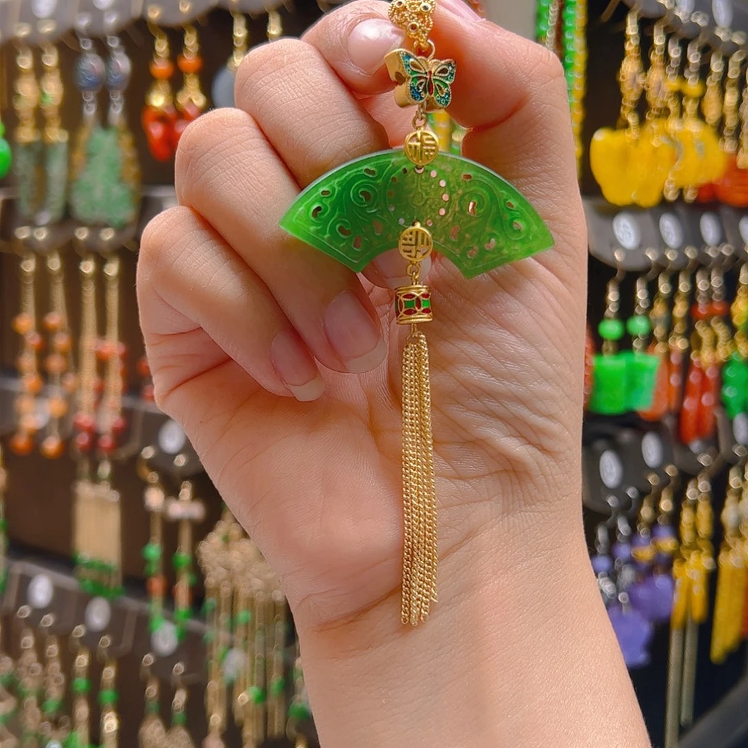 合金翡翠耳坠翡翠