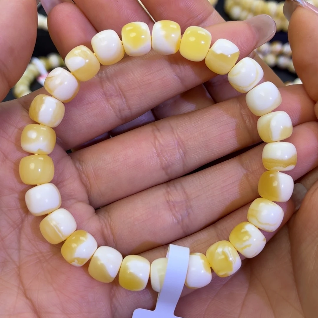手链蜜蜡未镶嵌金瓷白9