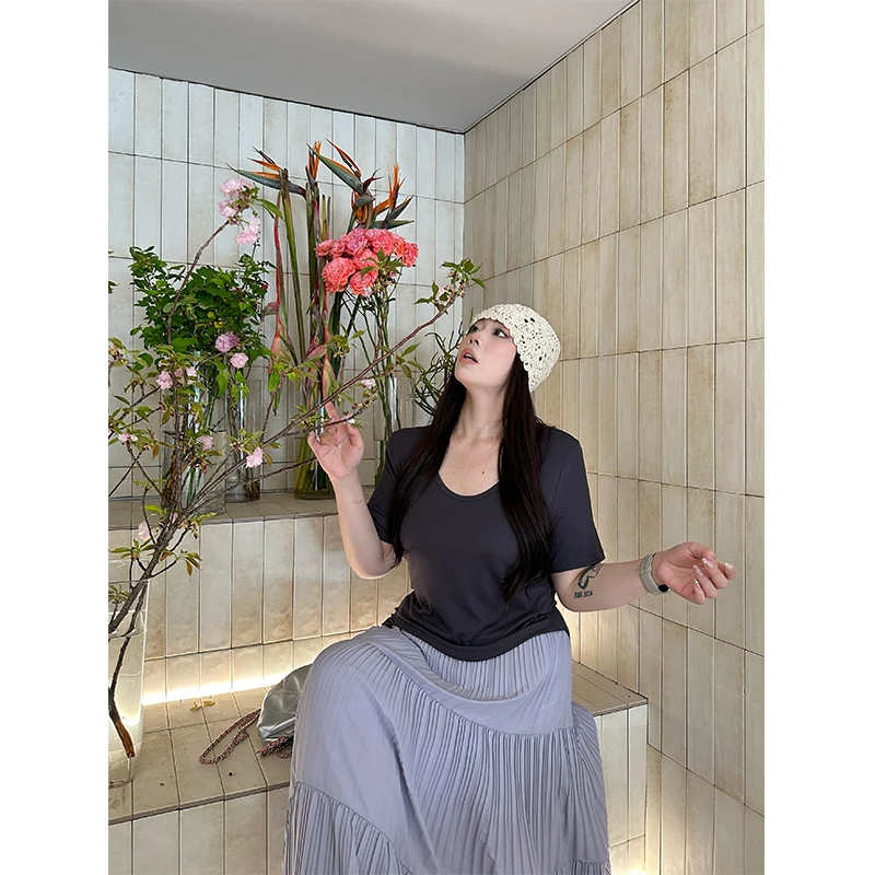 泡芙T~胖MM大码夏季显瘦气质温柔休闲百搭T恤G3T0006