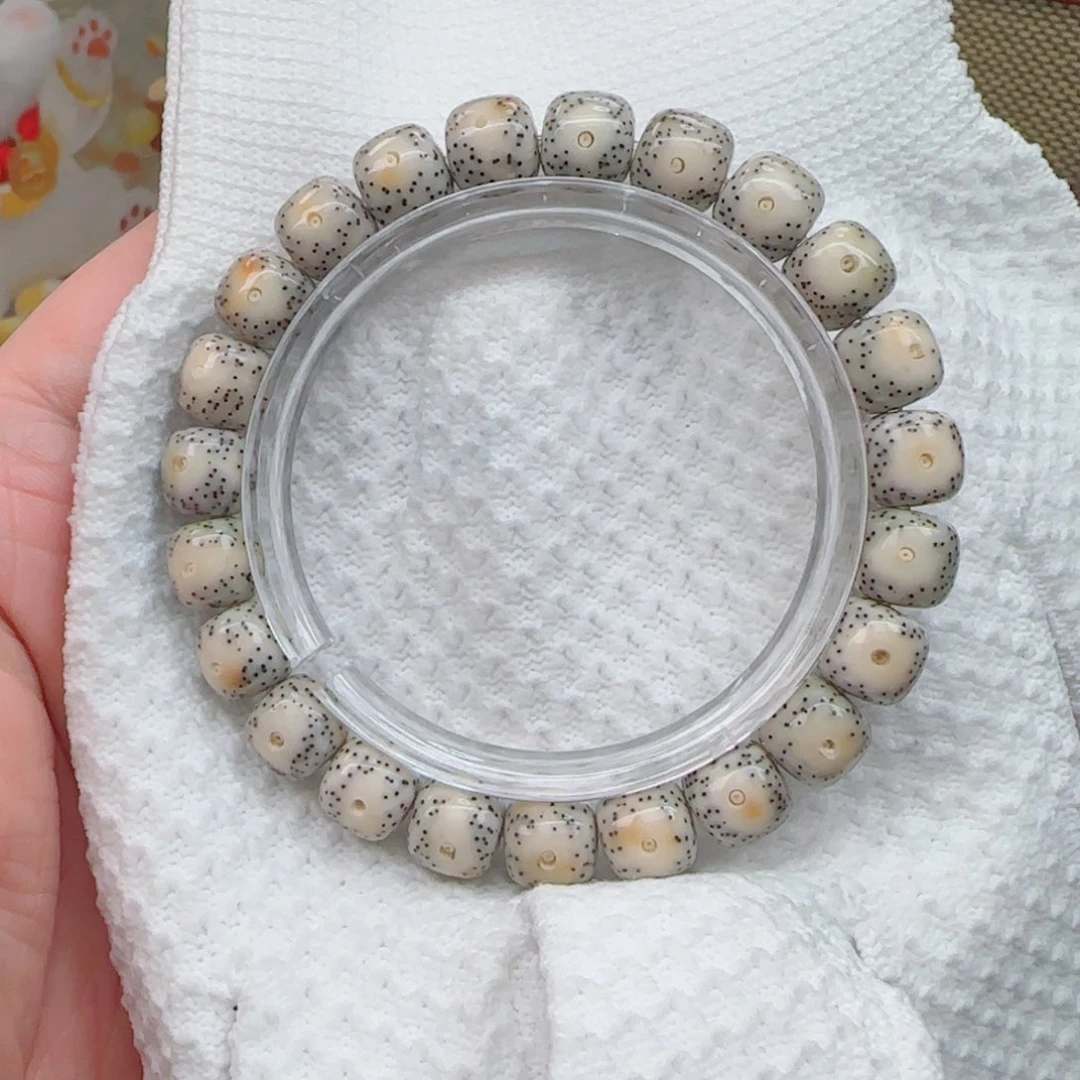 星月菩提手串骨瓷白大眼睛针尖星10*9