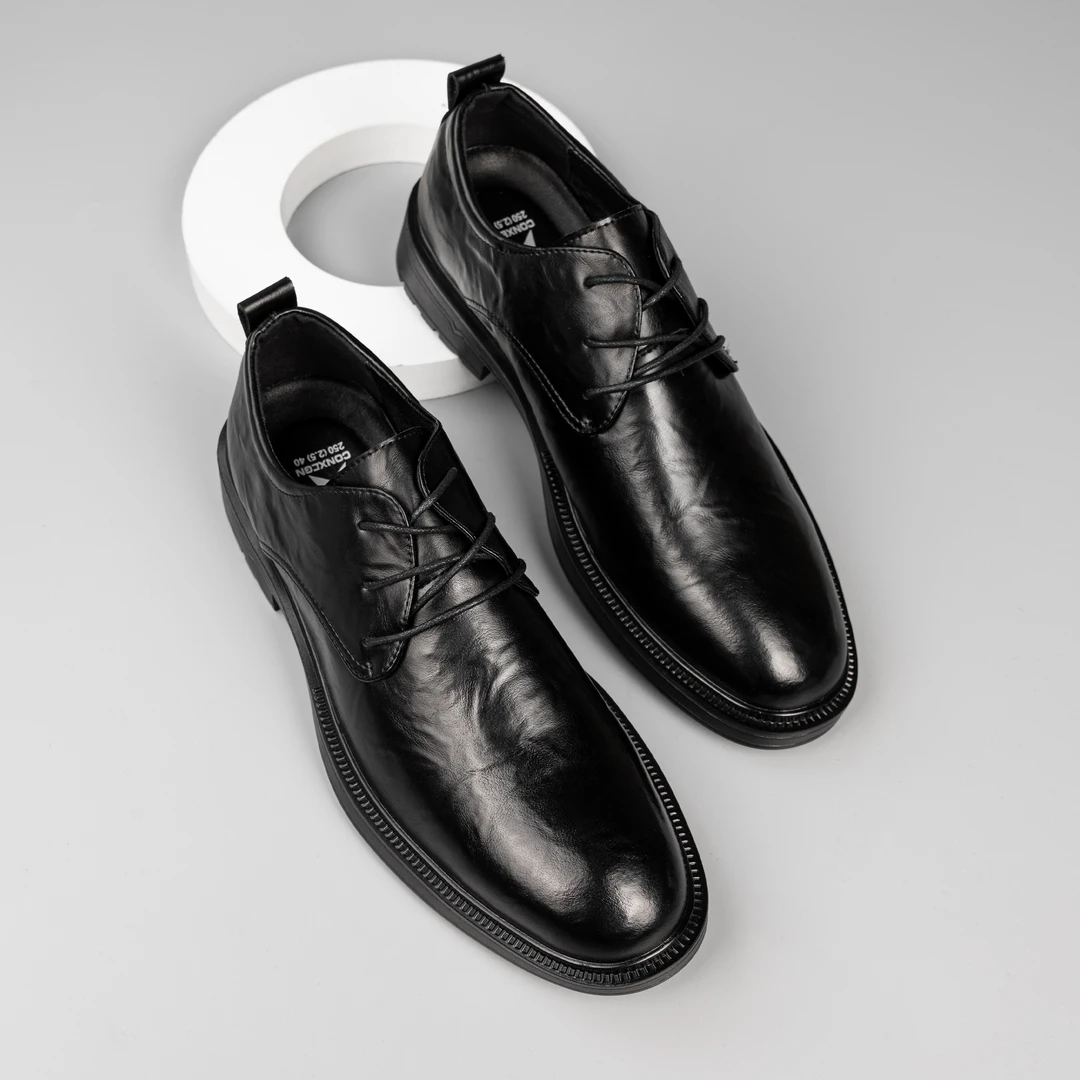 2025年新款休闲皮鞋男士办公室真皮英伦风小尖头时尚皮鞋男85698