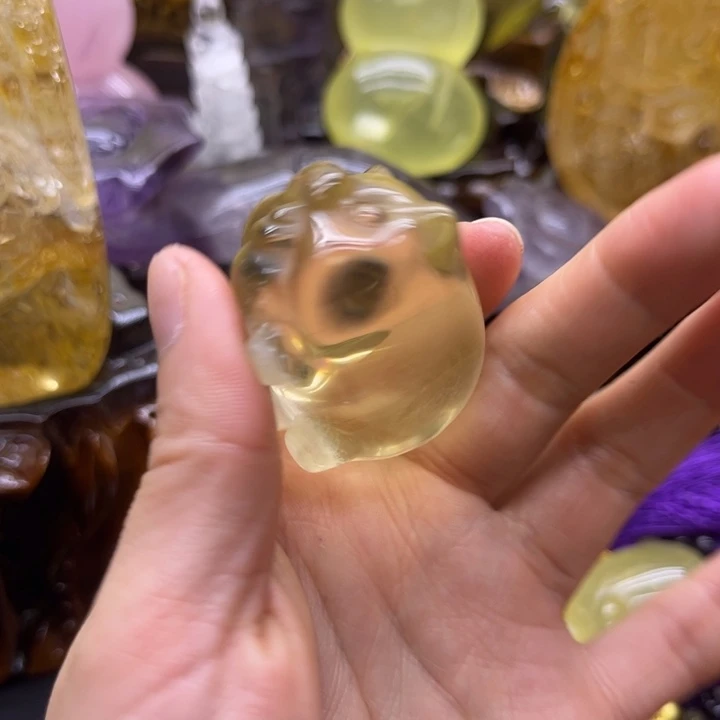 紫***吸珠宝半成品水晶未镶嵌摆件