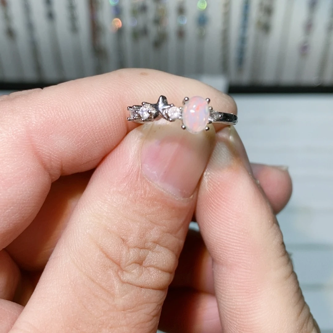 绿水晶戒指银S925镶嵌