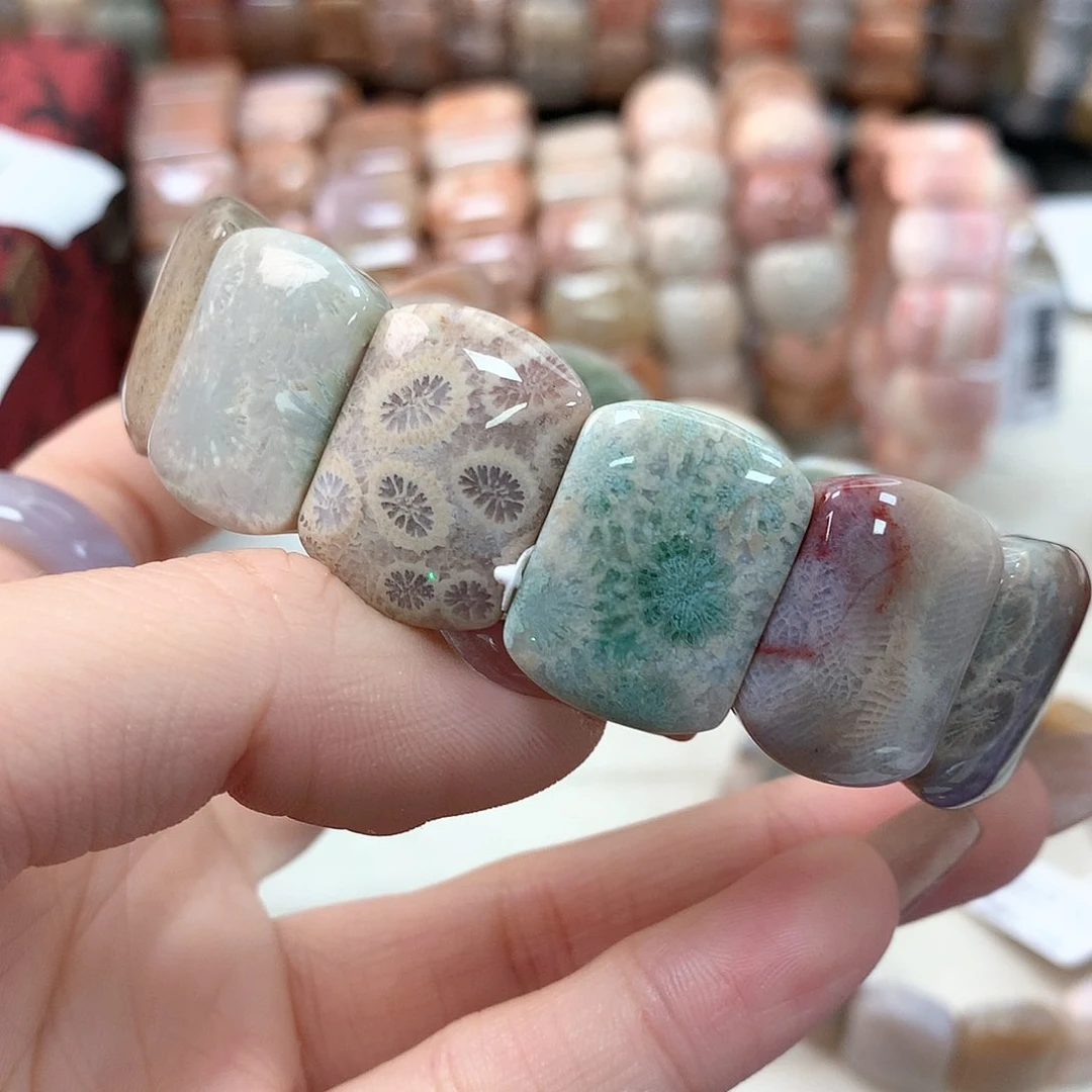 硅化珊瑚（珊瑚玉）手链未镶嵌清****洛098