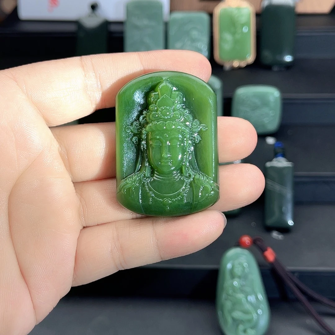 时***常和田玉（碧玉）未镶嵌吊坠(不含链)