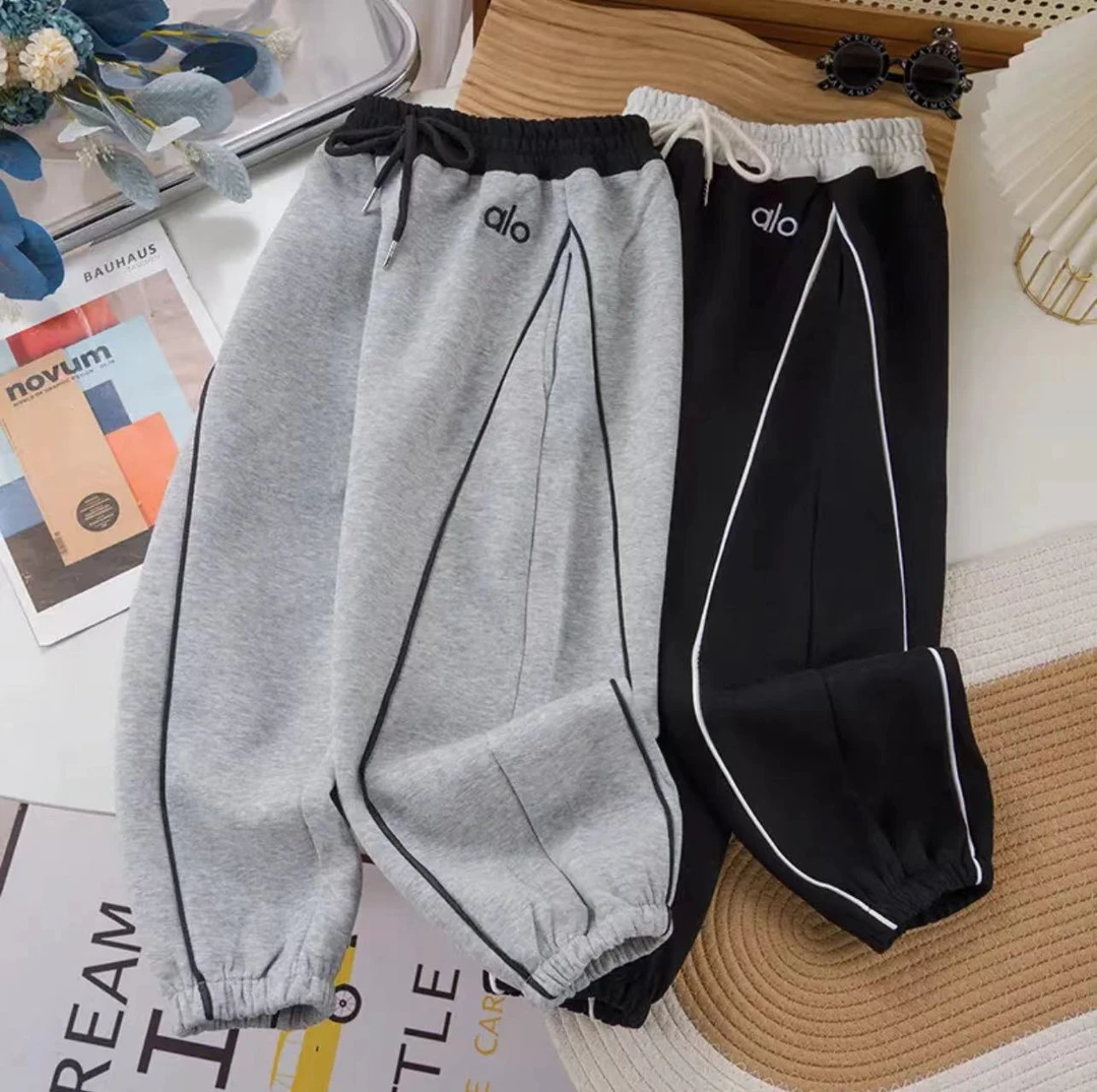 【字母拼接设计】中大童松紧带休闲风长裤春秋动感卫裤