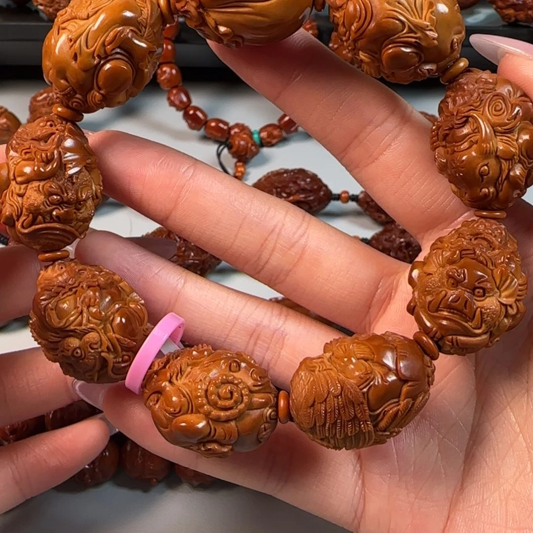 手串橄榄核油核骑兽钟馗手串