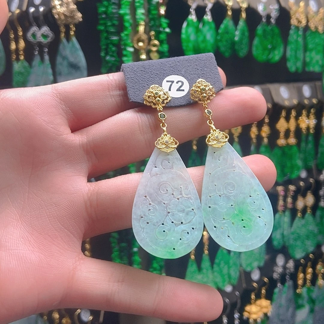 翡翠未镶嵌耳饰翡翠