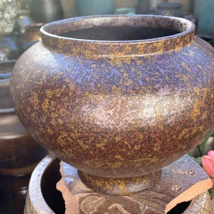 紫砂花盆高约21口约17