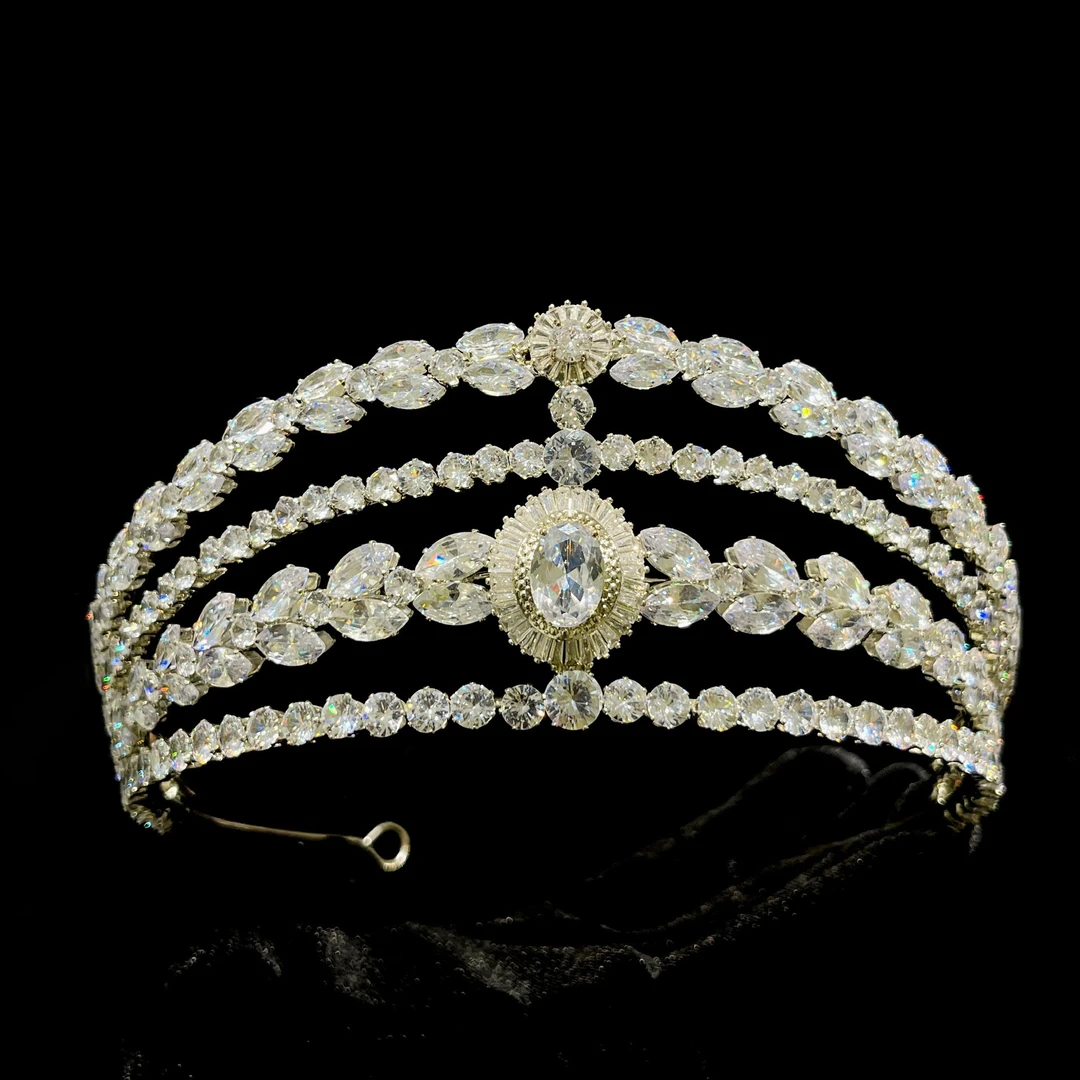 皇冠配饰韩式立体公主网红白色新娘大气轻奢宫廷简约时尚金色