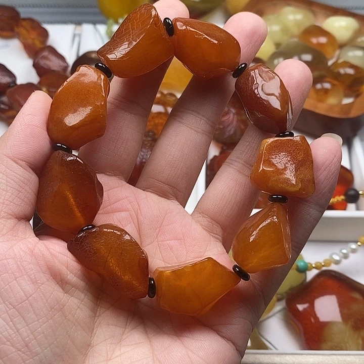 琥珀未镶嵌裸石琥珀蜜蜡手串