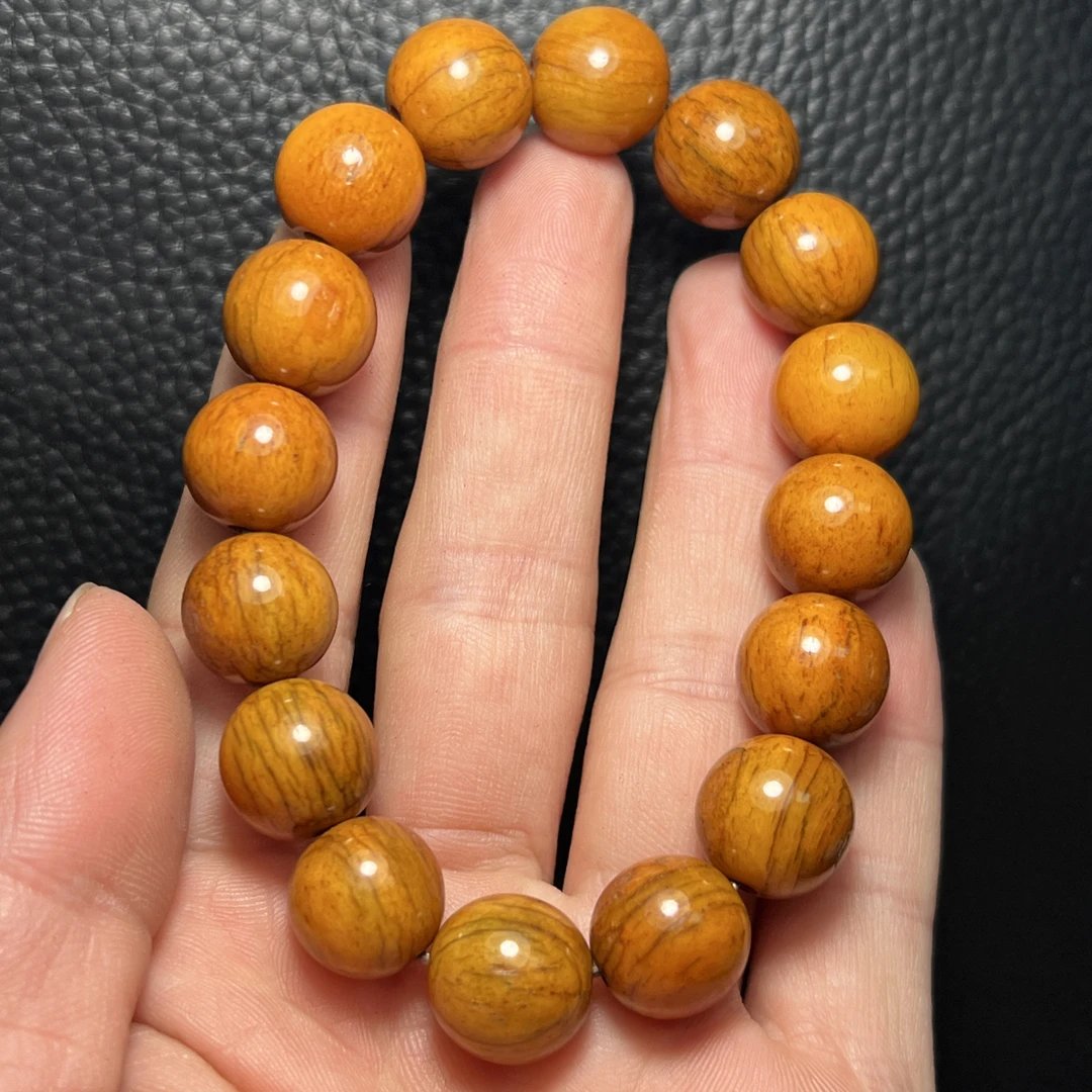 14圆珠精美回流老料，养殖老鹿角手串