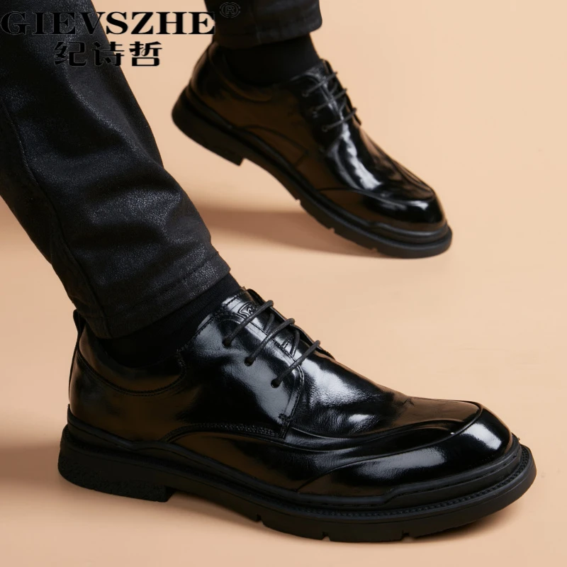 纪诗哲男士真皮皮鞋英伦休闲结婚新郎男士休闲皮流光风男士英伦风