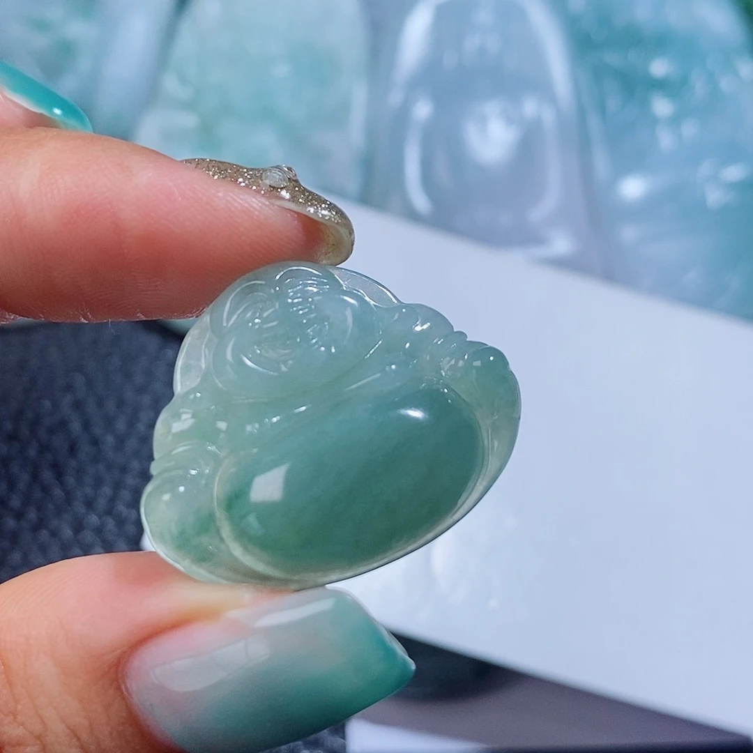 定制翡翠未镶嵌毛货付款后确认抛光