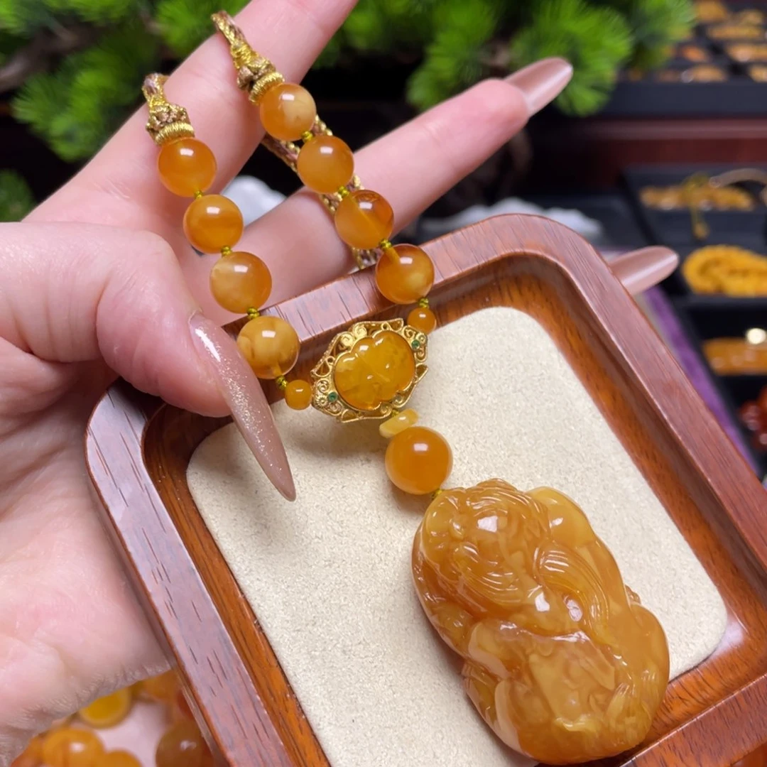 蜜蜡颈饰未镶嵌项链