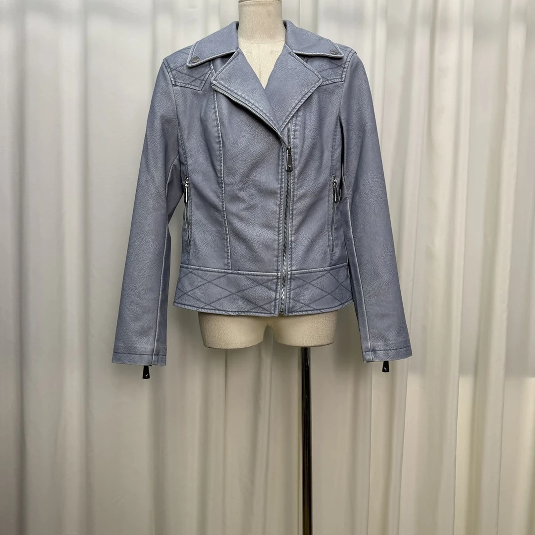 0112百搭休闲皮衣58（棕色入）