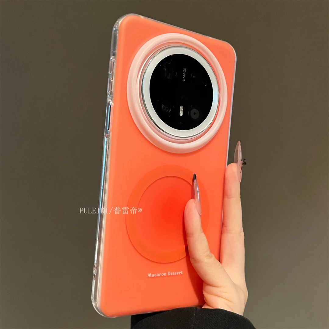 ins落日橙适用华为mate80pro手机壳mate70pro磨砂磁吸Mate60Pro+