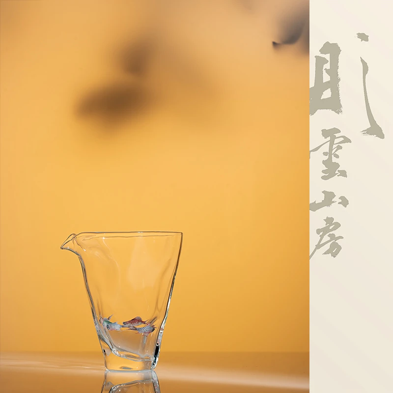 玻璃手绘珐琅鱼折纸公道杯