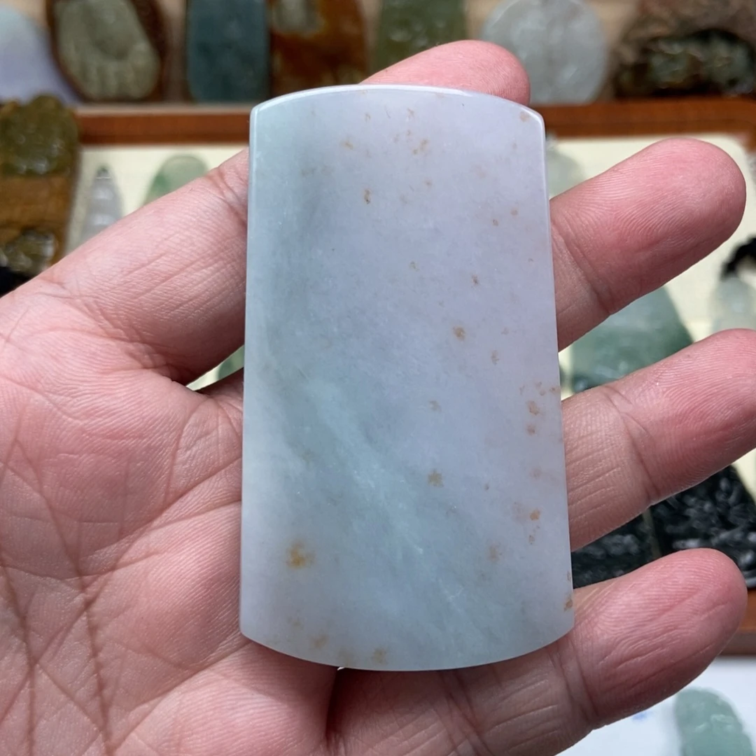 翡翠未镶嵌颈饰桂花无事牌天然缅甸ａ货翡翠男女礼物高级感