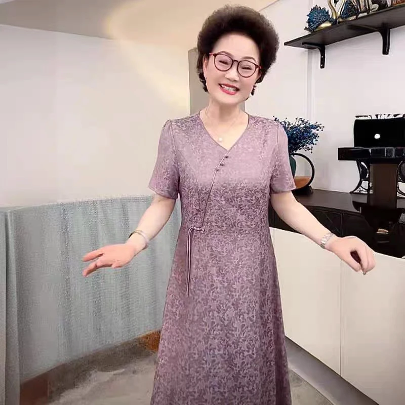 清仓盘扣v领时尚气质洋气连衣裙gd112