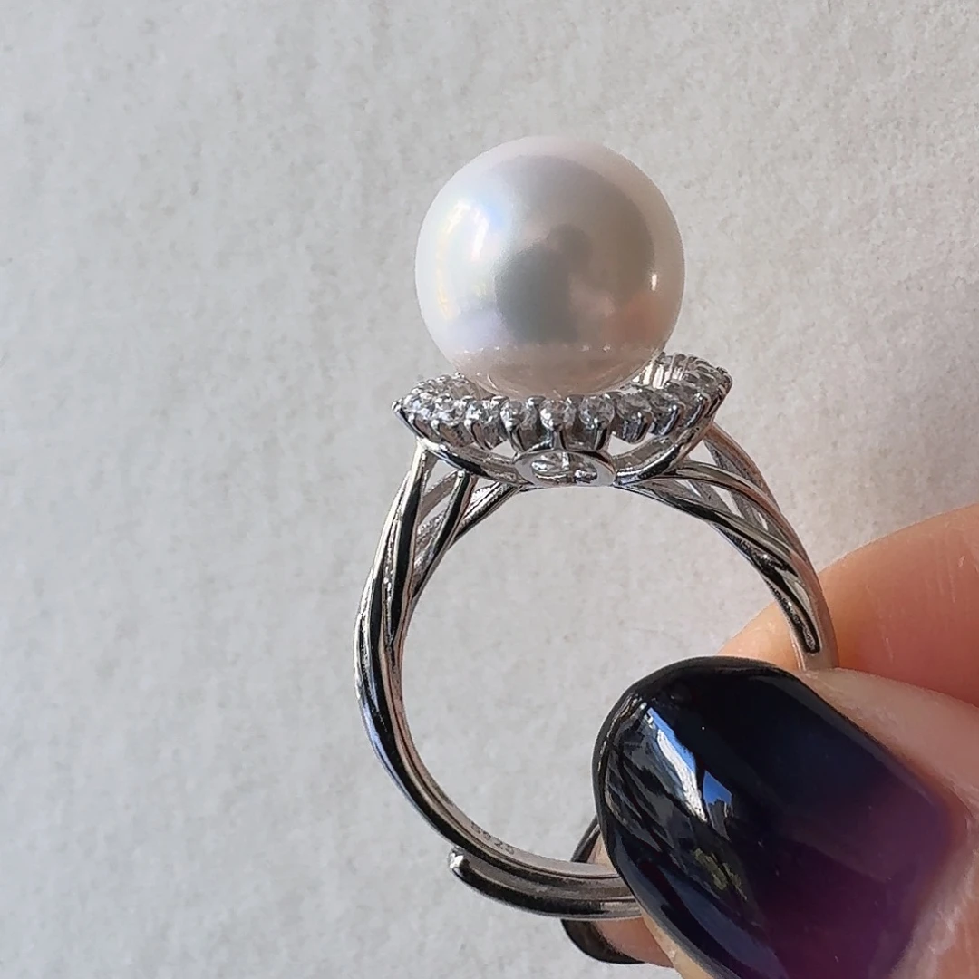 1***人淡水珍珠银S925镶嵌戒指