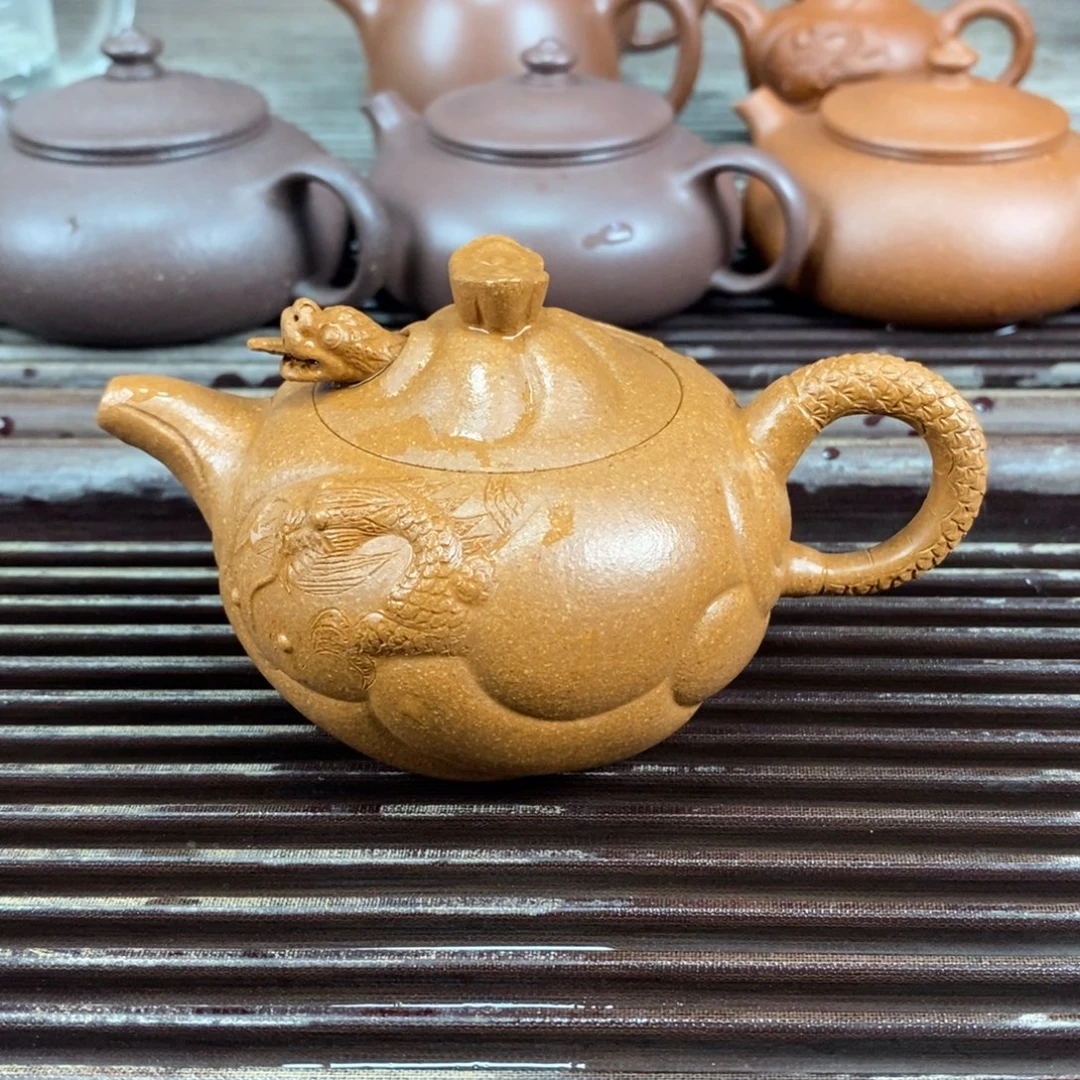 茶壶紫砂宜兴原矿紫砂壶鱼化龙150c