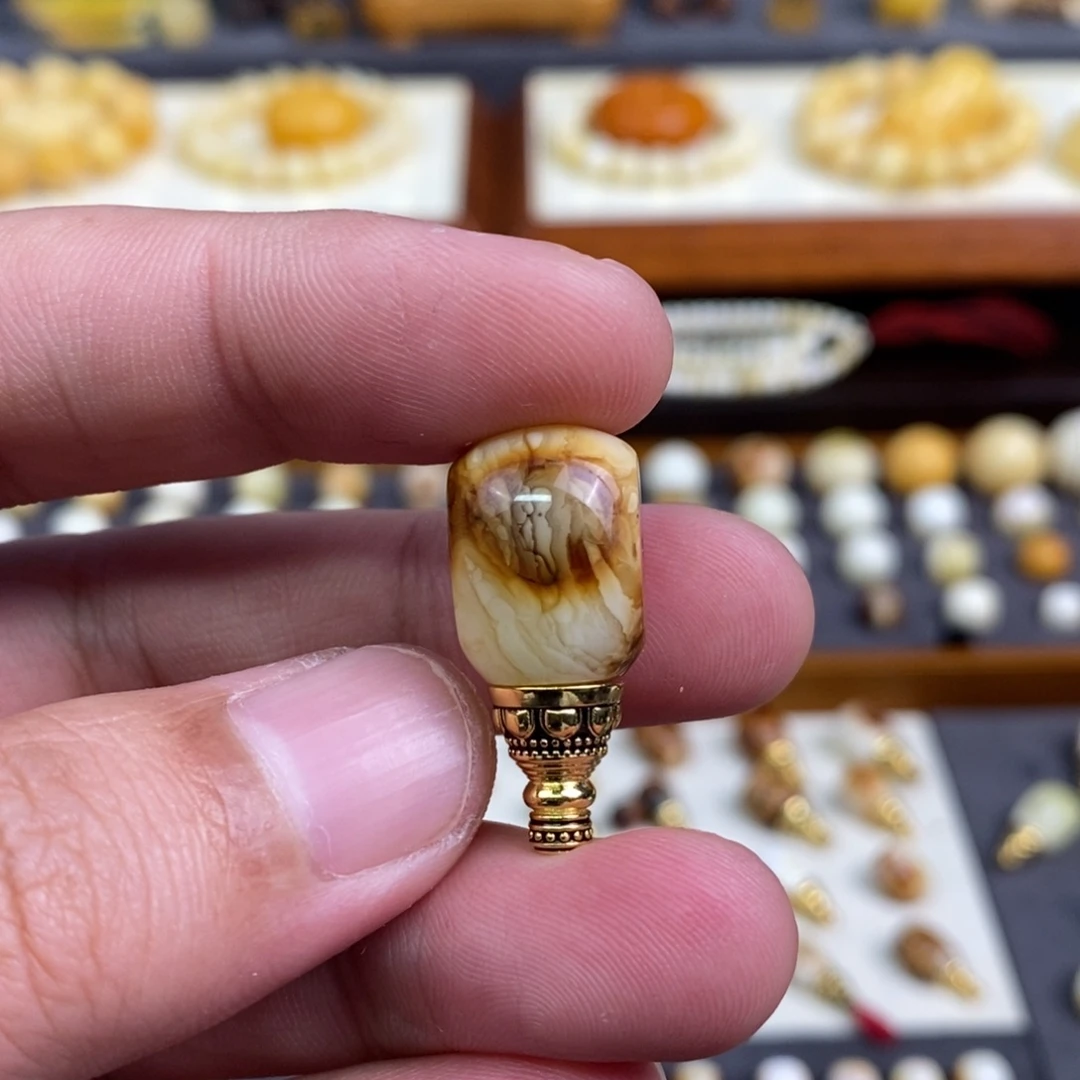 蜜蜡未镶嵌裸石配饰三通尺寸12.4