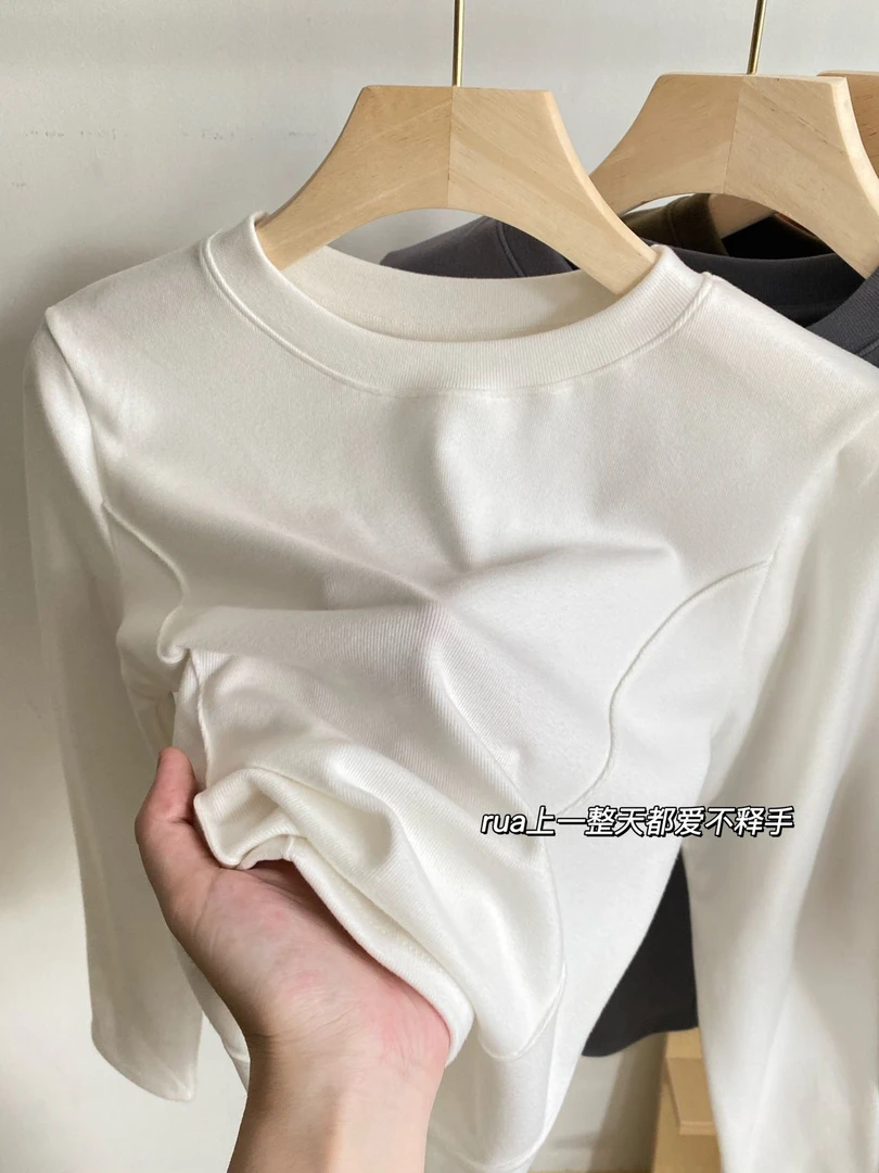 打底衫女秋冬鱼骨长袖T恤含蛋白7A面料收腰显瘦上衣2313