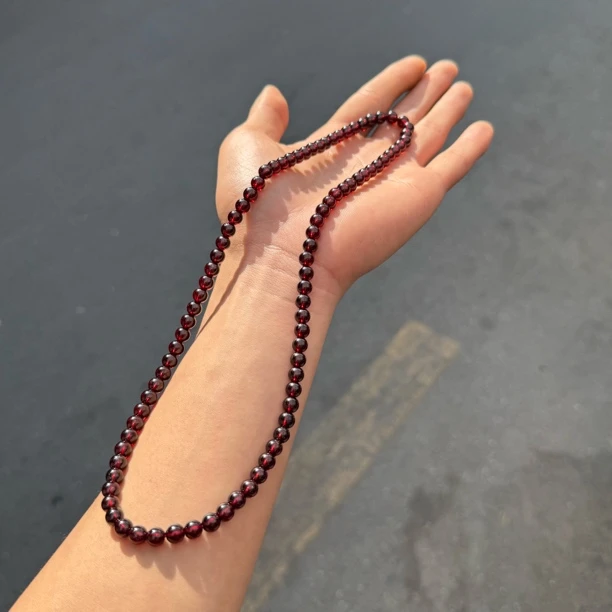 【潜珑】TY-28-090天然石榴石6mm项链三圈