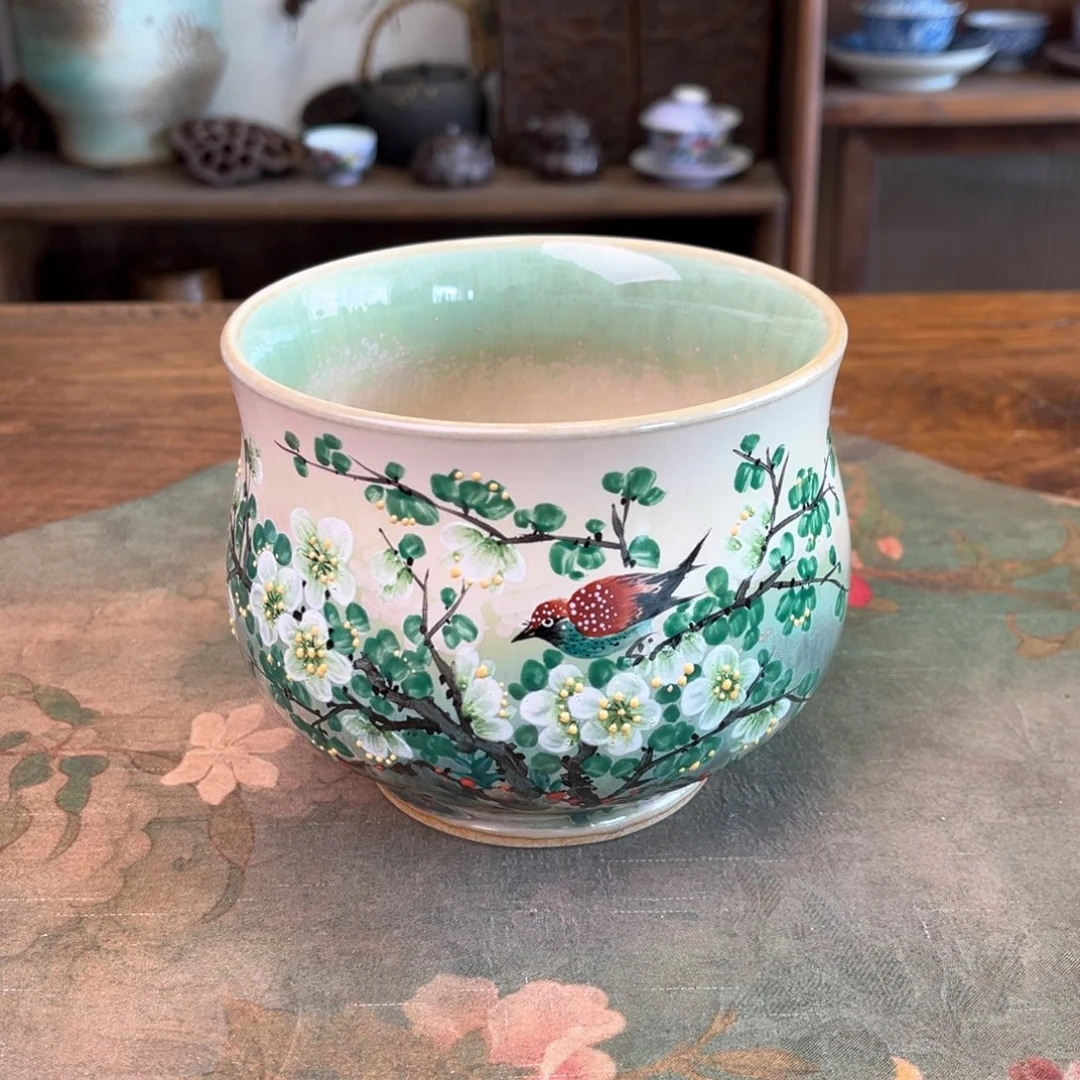 杯柴烧手工手绘陶瓷