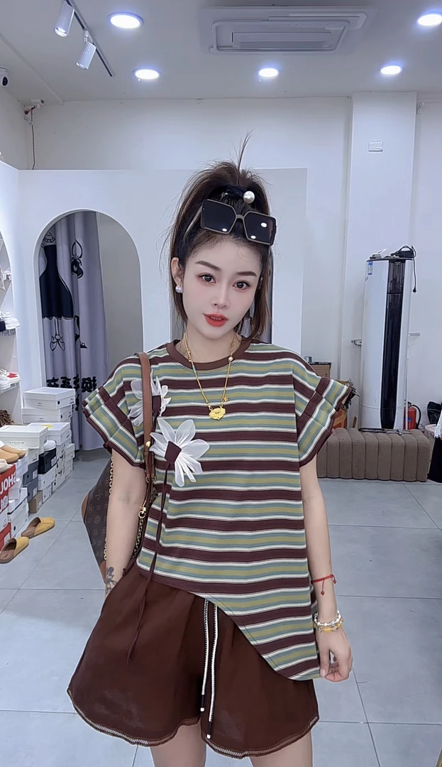 炫彩阁7206【韩系时尚不规则设计休闲T恤】