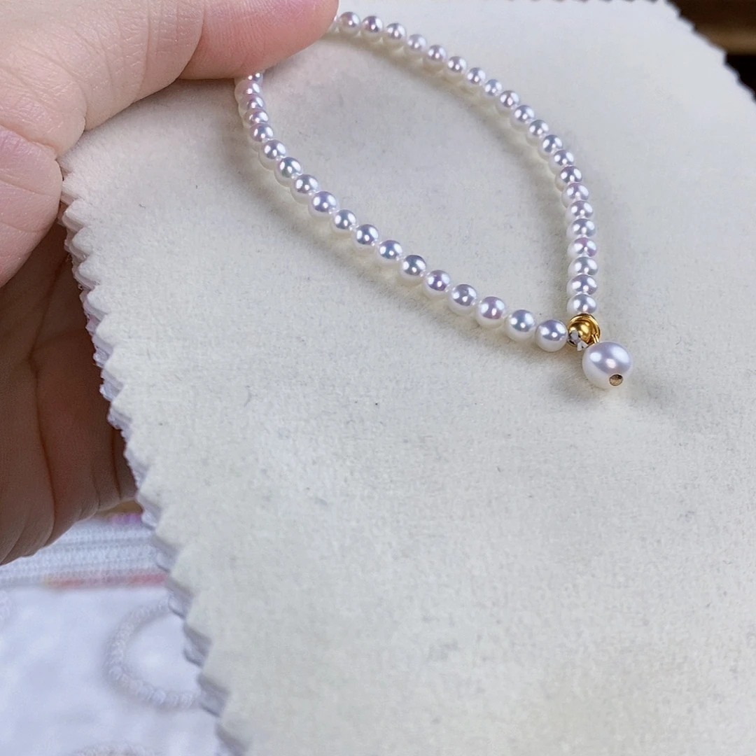 银S925镶嵌手绳淡水珍珠
