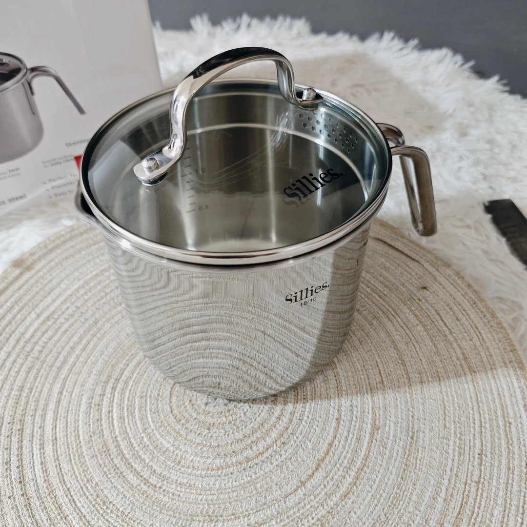 sillies 一体成形7层钢 14厘米提手奶煲 内径14厘米 高度12厘米
