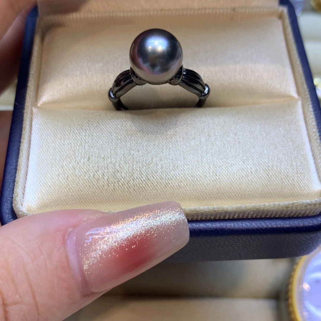 银S925镶嵌戒指海水珍珠