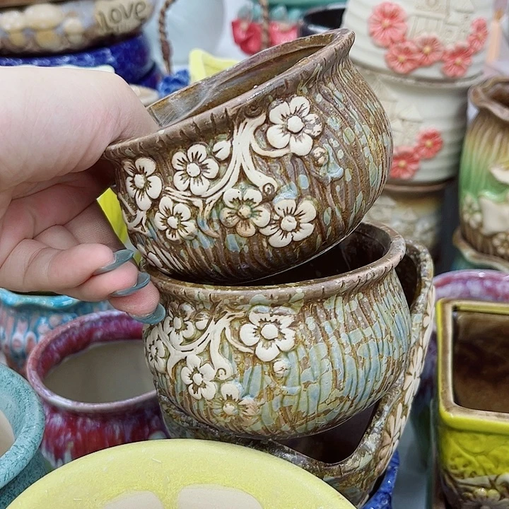 有孔.多肉陶瓷花盆！