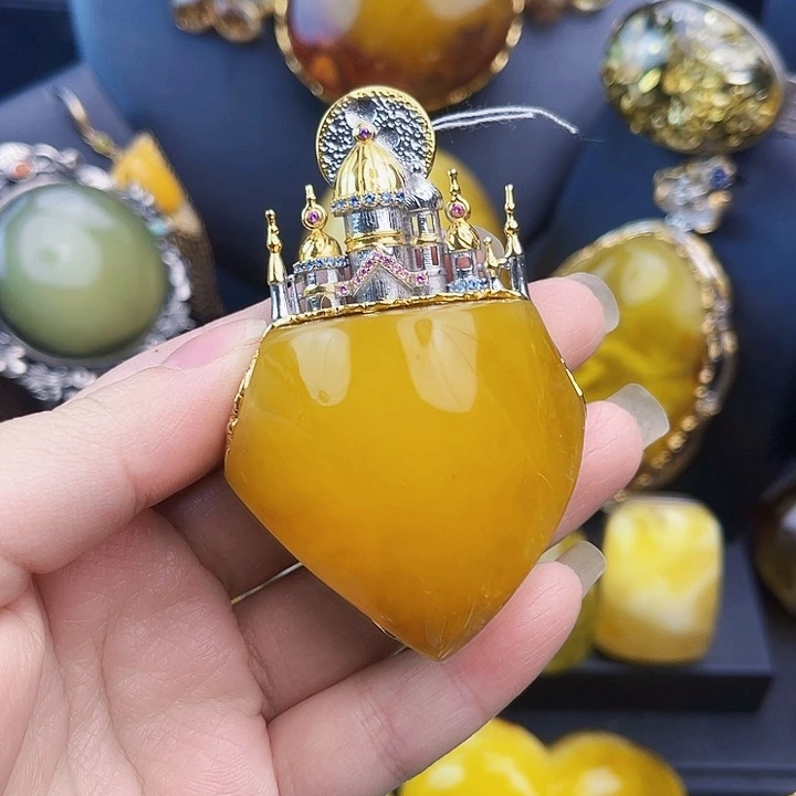 琥珀银S925镶嵌裸石